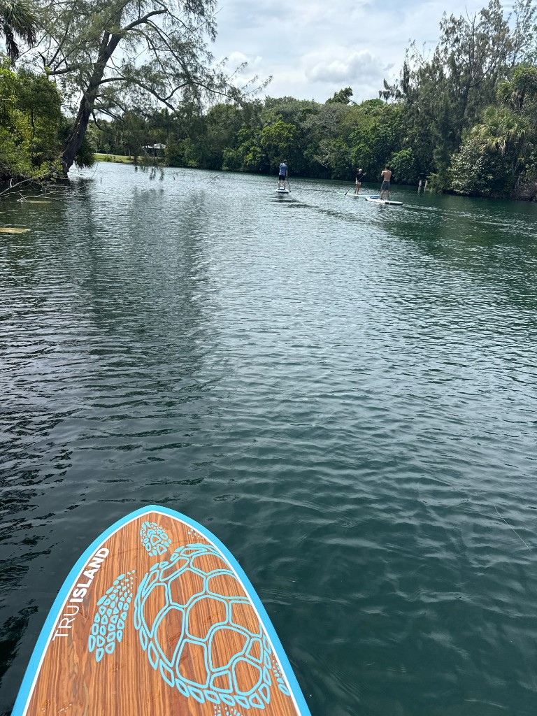 Custom TRUISLAND paddleboard on a nature paddle